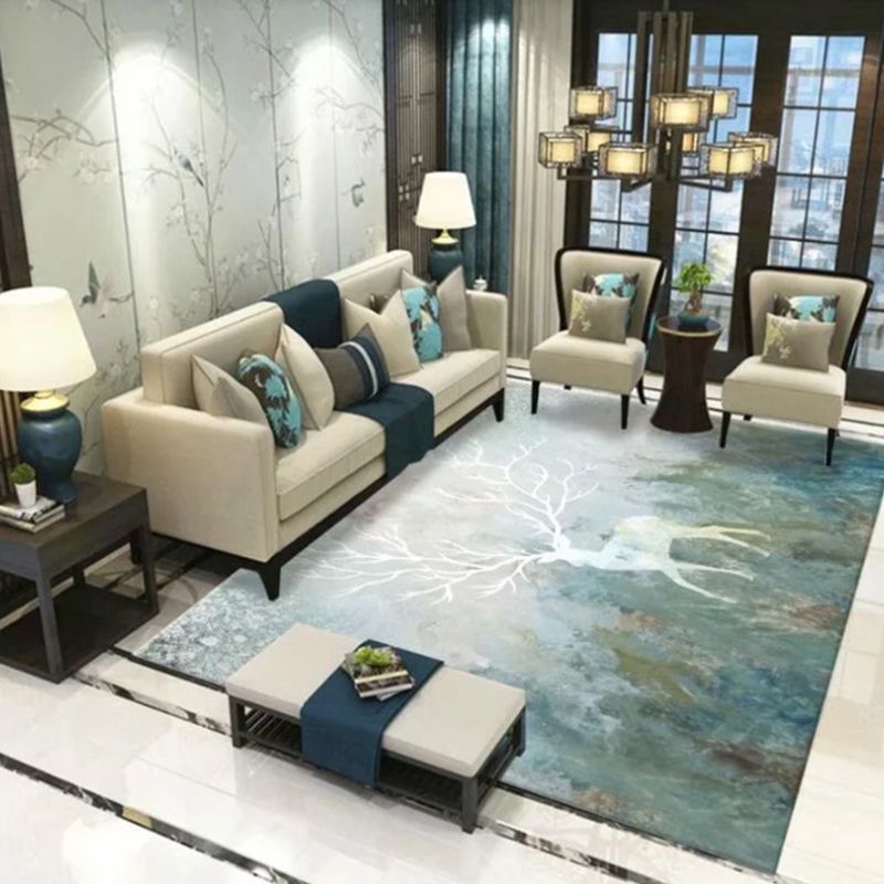 Ashen Modern Rug Polyester Grafisch Tapijten Niet-slip achtersteundiks voor thuisdecoratie