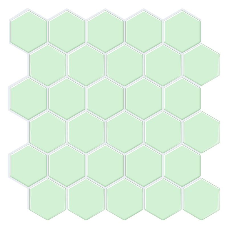 Peel and Stick Wall Tile Water Resistant Hexagonal PVC Peel and Stick Wall Tile