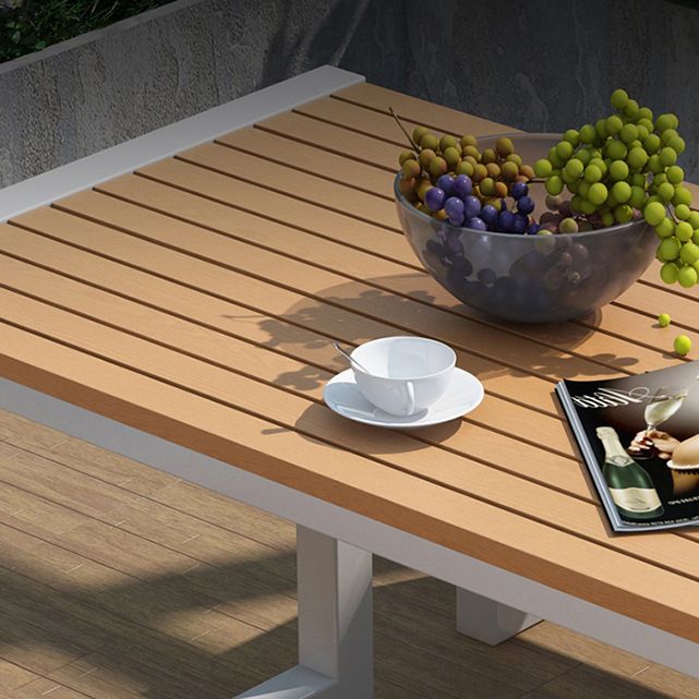 Modern 1/3 Pieces Metal Dining Set Reclaimed Wood Table Set for Outdoor