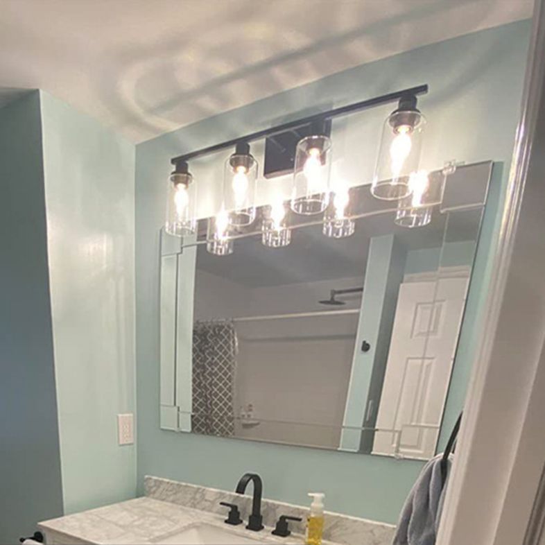 Modern Cylinder Vanity Lighting Fixtures Glass Multi Lights Vanity Wall Sconce