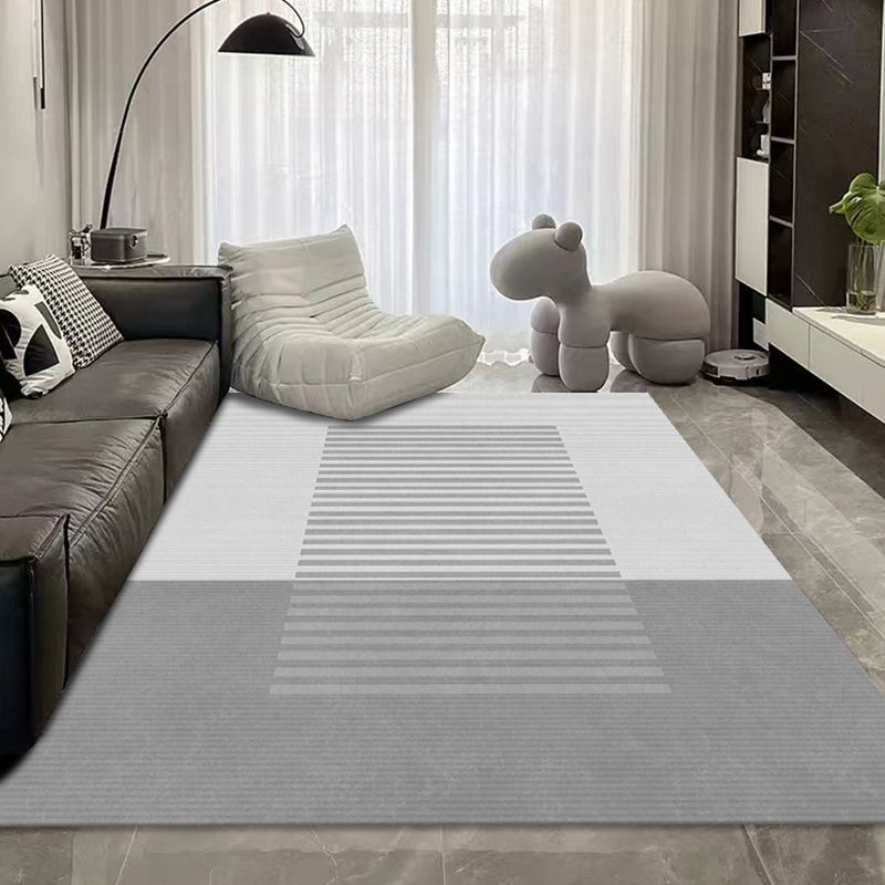 Contemporary Polyster Banded Pattern Bedroom Rectangle Stain Resistant Area Carpet