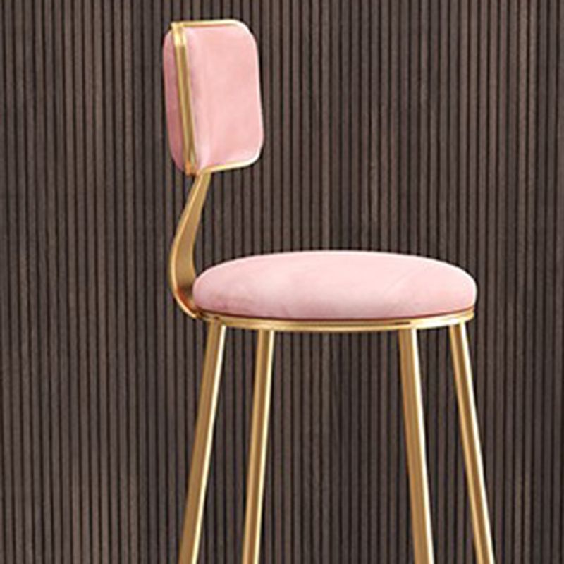 Glam Round Indoor Counter Stool Footrest Low Back Counter-height Stool