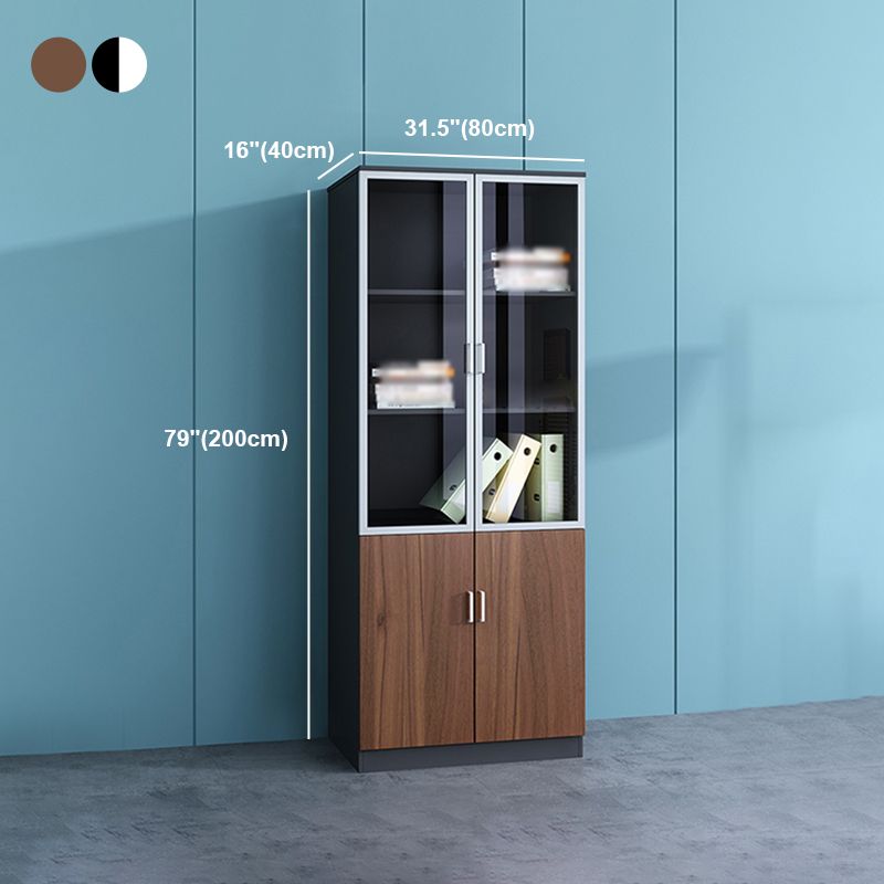 Contemporary Style Bookshelf for Home Office Study Room Bookcase with Door