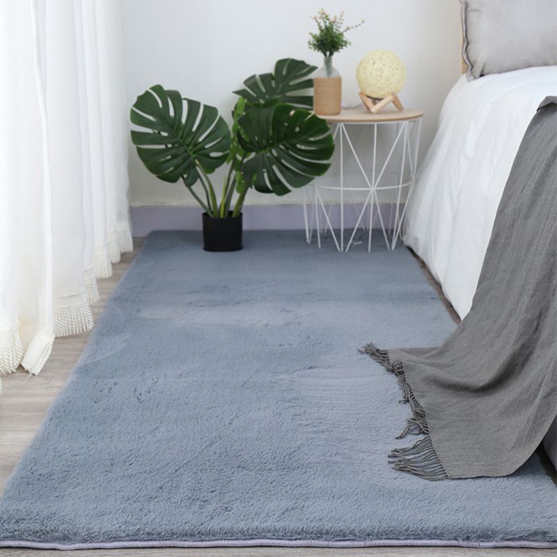 Contemporary Indoor Rug Simple Plain Area Rug Polyster Washable Anti-Slip Rug for Home Decor