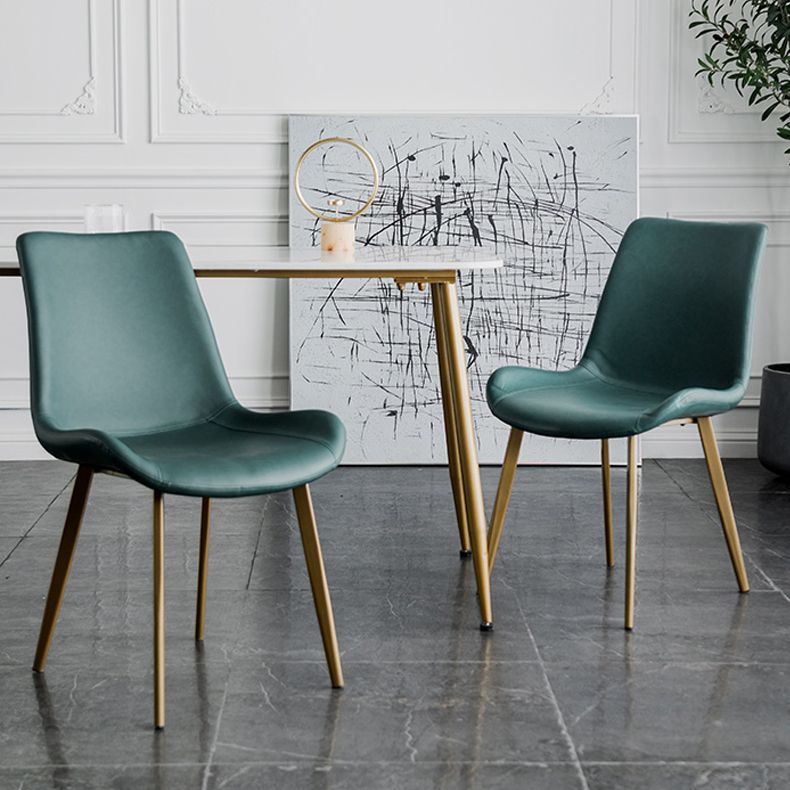 Sillas de comedor estilo moderno Sillas auxiliares de cocina sin brazos con patas de metal