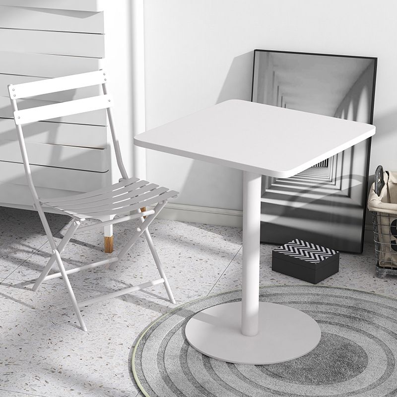 Medieval Modern Style Pedestal Base Design Square Metal Table Side Table