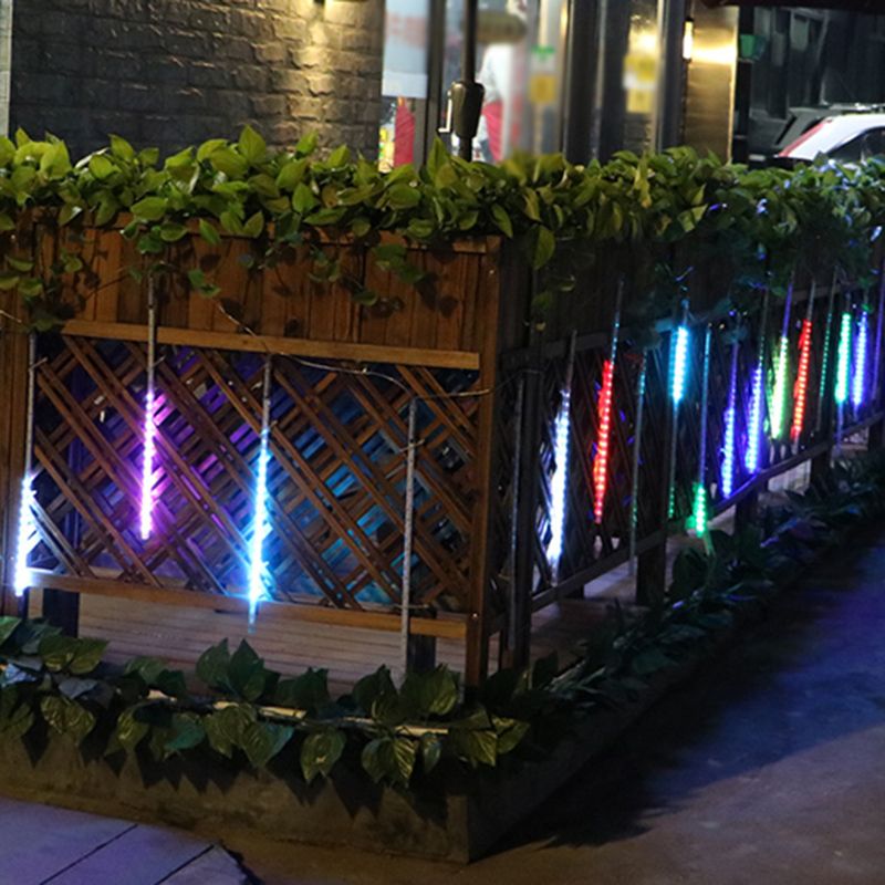 1.5ft Meteor Shower Solar String Light Contemporary 10 Heads Outdoor LED Fairy Lighting