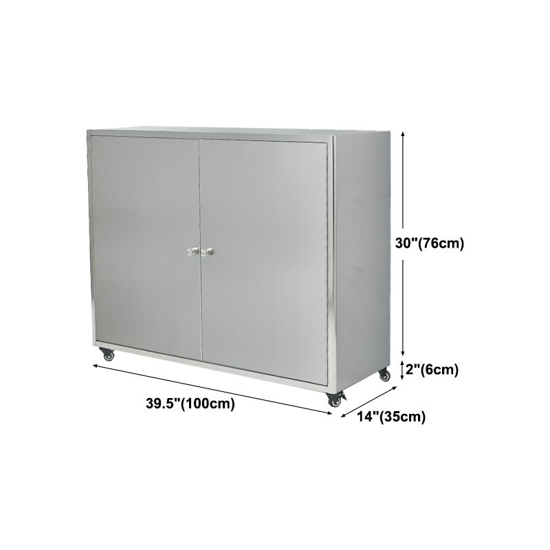 Stainless Steel Sideboard Cabinet Modern Server Cabinet with Storage for kitchen