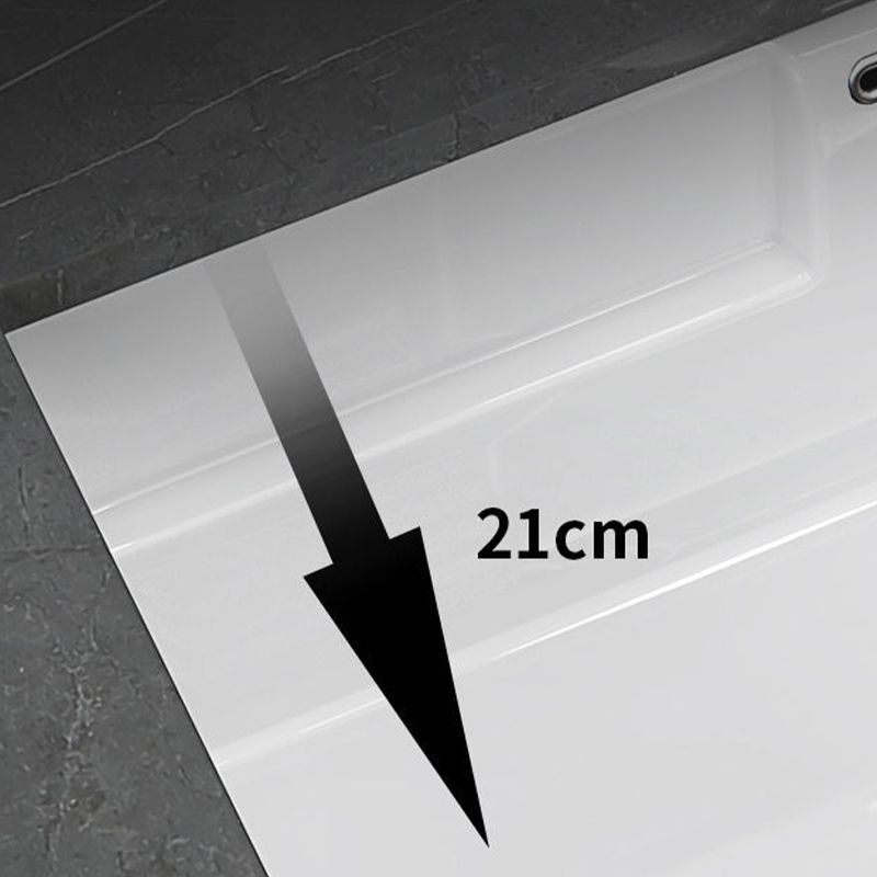 Modern Undermount Vanity Sink Rectangular Porcelain with Overflow and Faucet Vessel