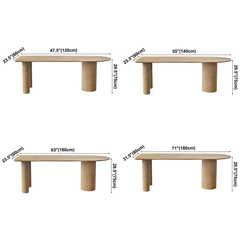 Simplicity Style Pine Freeform Solid Wood Dining Table 3 Legs Base Table for Home