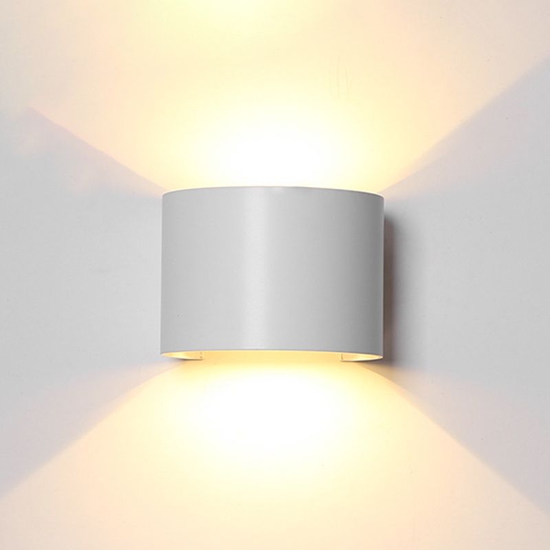 2-Lights Geometric Wall Light Sconce Modern Style Black and White Aluminum Wall Lighting