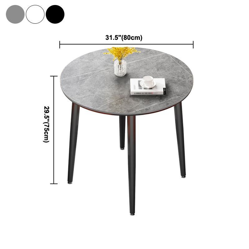 Modern Sintered Stone Dinner Table 4 Legs 31.2" Dining Table with Black Frame