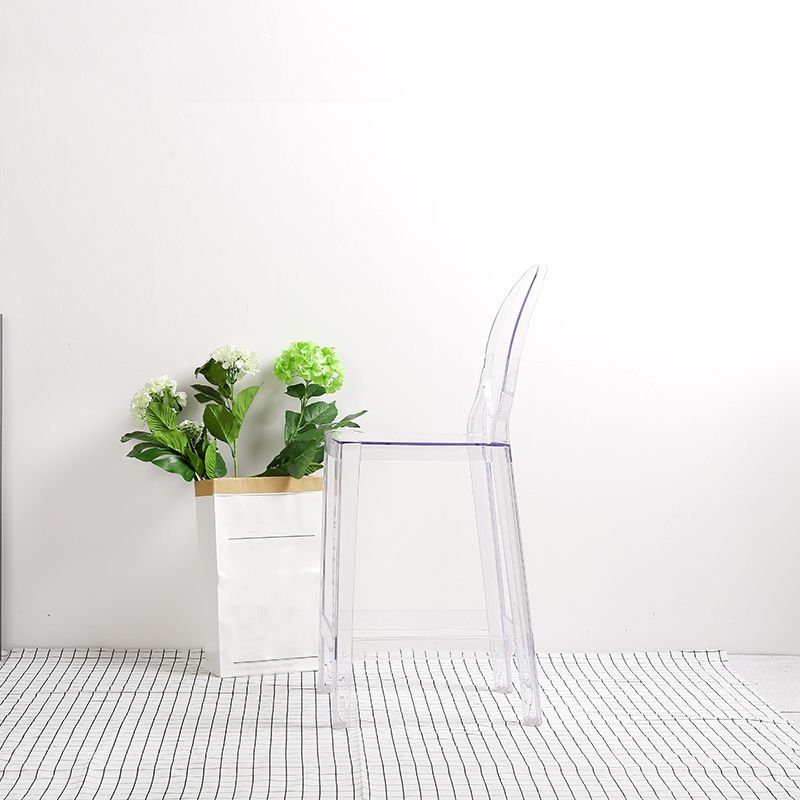 26-inch Height Barstool Modern Indoor Transparent Plastic Bar Stool