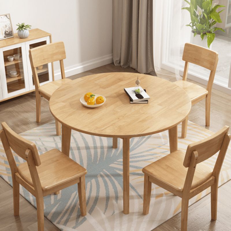 Table à manger rectangulaire ronde table à manger en bois massif en bois de couleur pour la maison