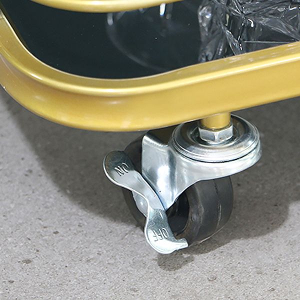 33.07" High Contemporary Rectangle Prep Table Rolling Metal Prep Table for Kitchen