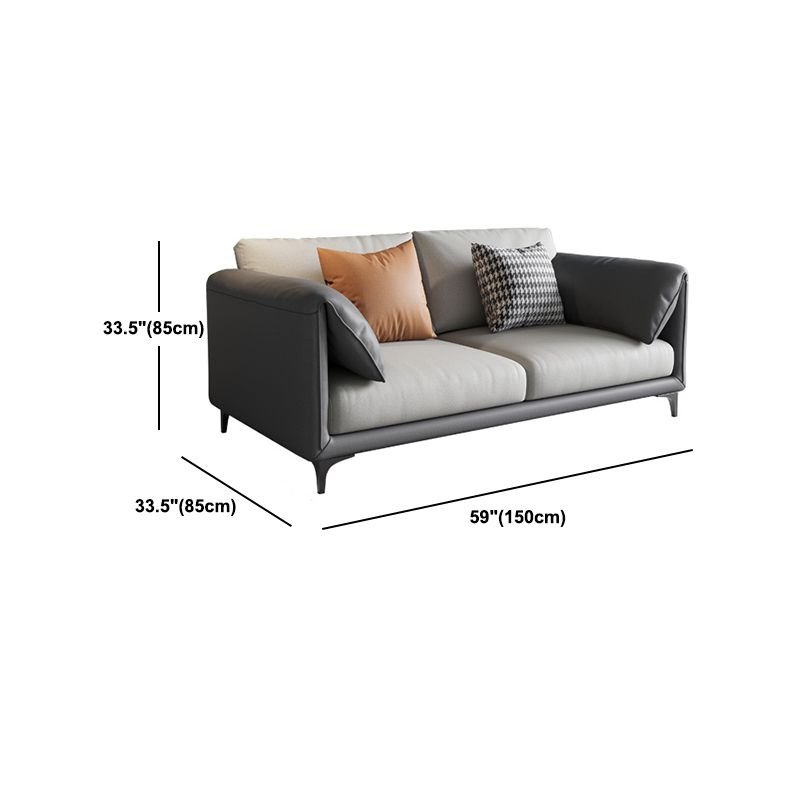 Living Room Glam Cushions Standard Pillow Top Arm Faux Leather Sofa