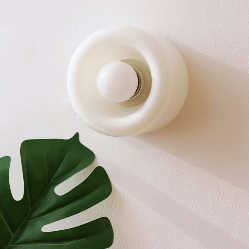 Modern White Wall Light Fixtures Glass Wall Sconce Lighting for Bedroom