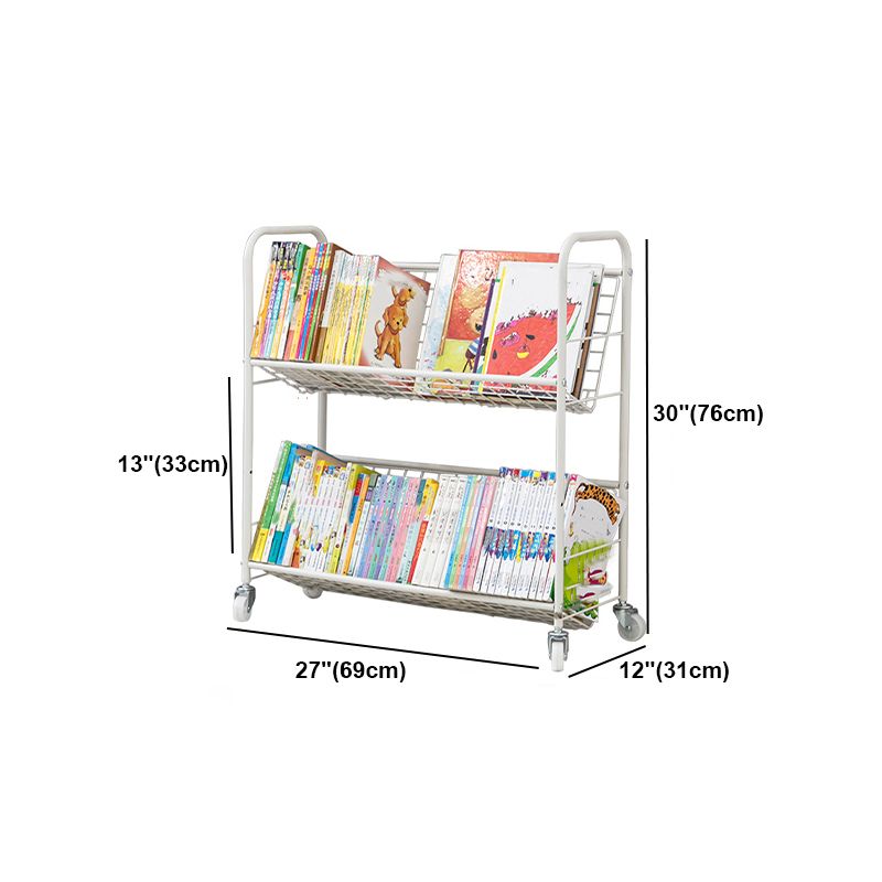 Contemporary Style Bookshelf White Bookcase for Home Office Study Room