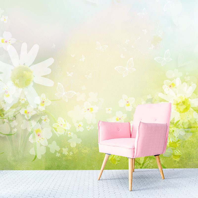 Environment Friendly Mural Wallpaper Flowers Pattern Bedroom Wall Mural