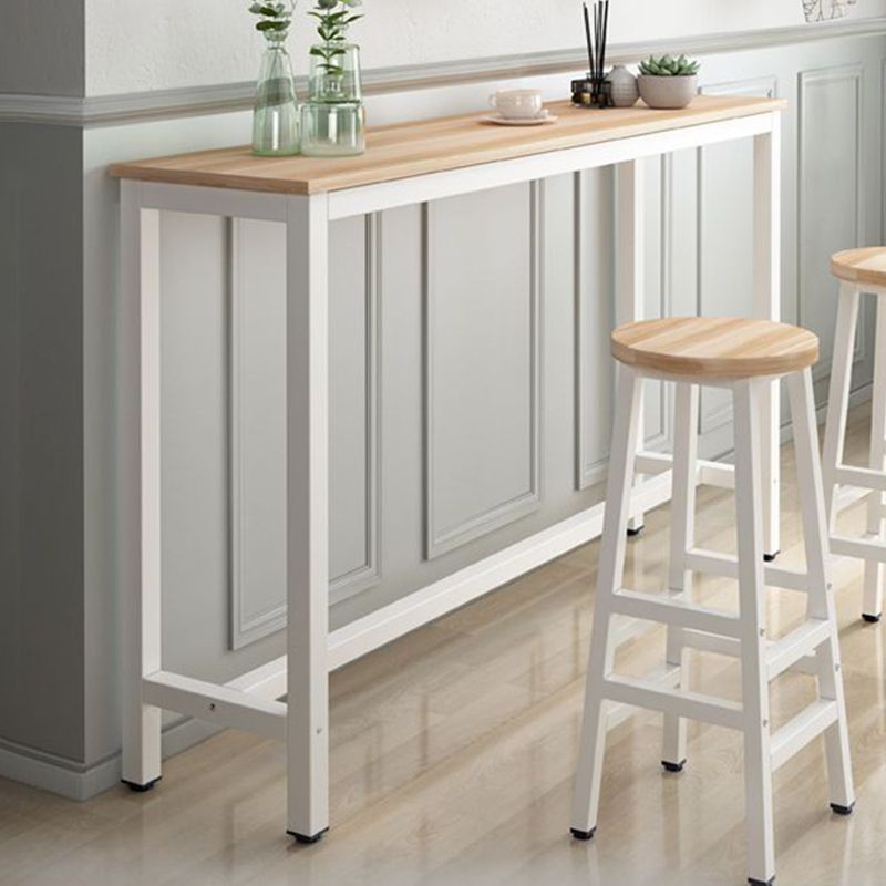 Industrial Rectangle Bar Table Set 1/2/3 Pieces Natural Colour Wood Counter Table