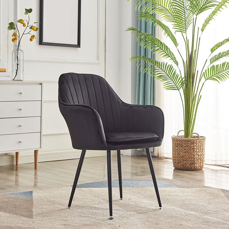 Flared Arms Solid Color 23.6"Wide Armchair with Basic Four Legs