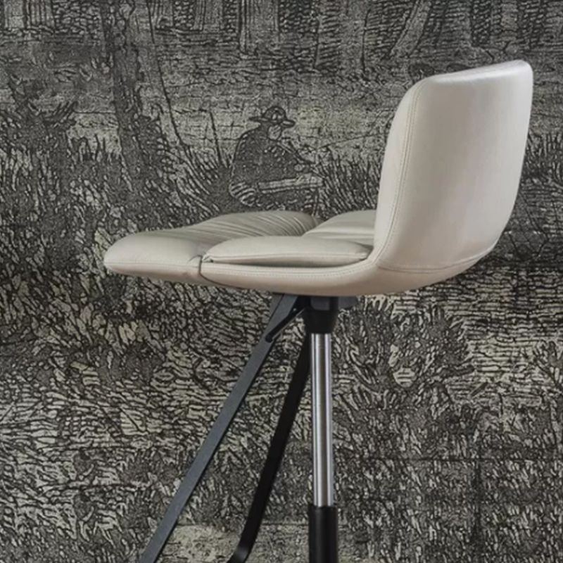Industrial Style Adjustable Bar Stool Leather Counter Bar Stool with Metal Legs for Home