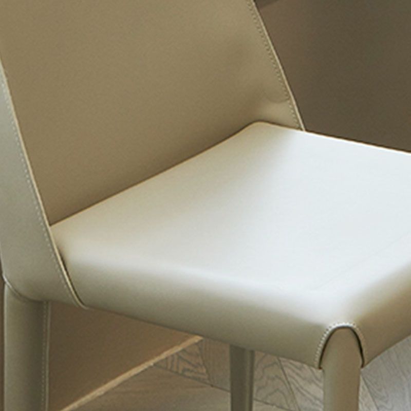 Designer Style Armless Chair Solid Back Side Leather Indoor Chair for Restaurant