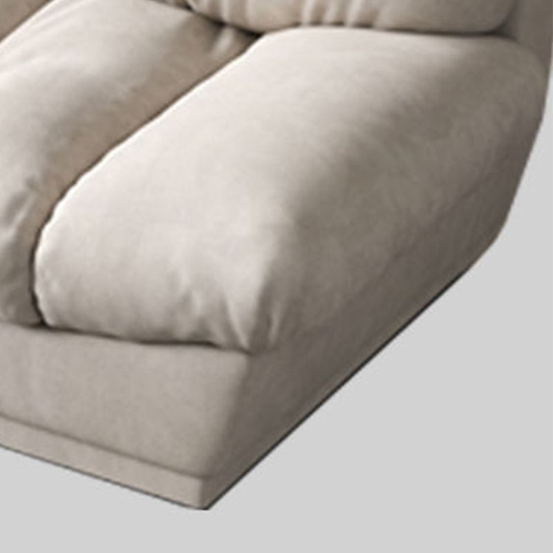 White Velvet Armless Sofa Contemporary Sofa with Tufted Back for Living Room
