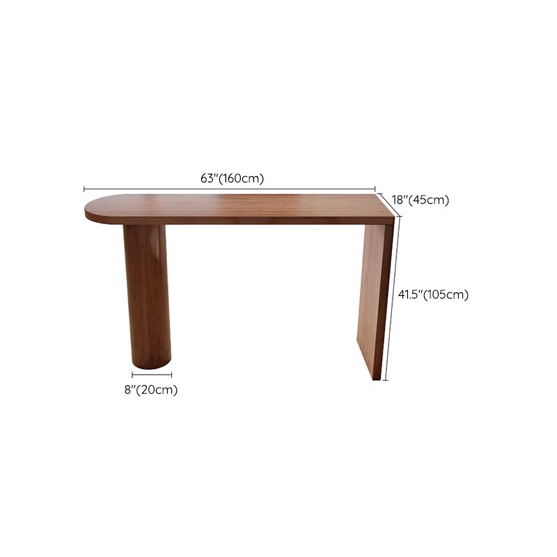 Modern Free Form Bar Table Set 1/3 Pcs Pine Solid Wood Bar Table and Stools in Brown