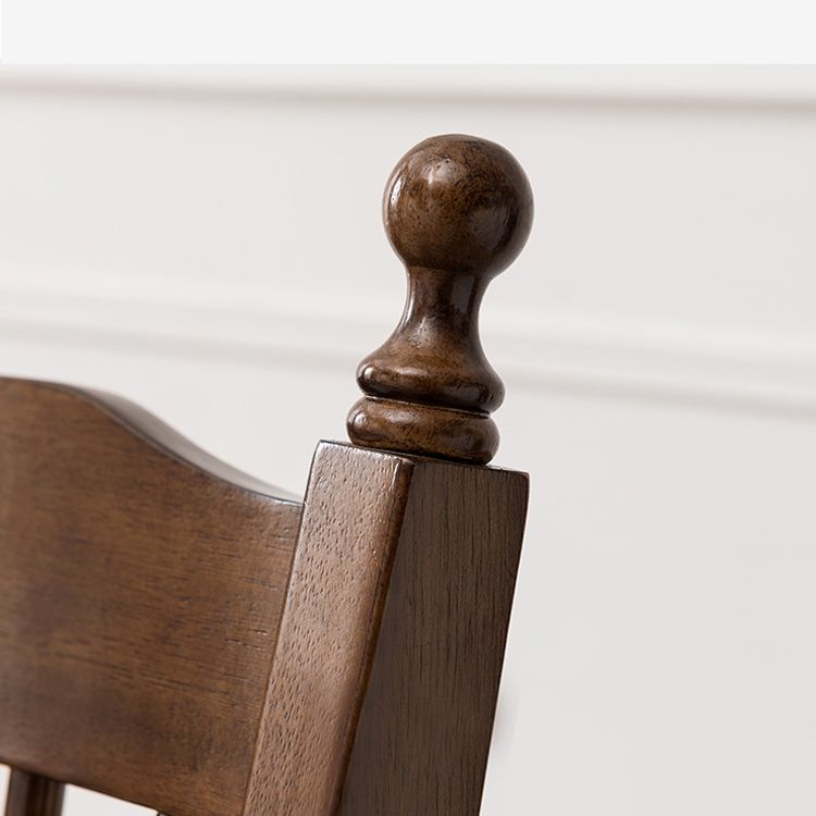 Silla de comedor tradicional de madera de caucho, silla lateral con respaldo de listones, silla de comedor individual