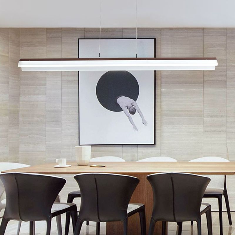 Simple LED Island Light Modern Style Metal Hanging Light for Dining Room