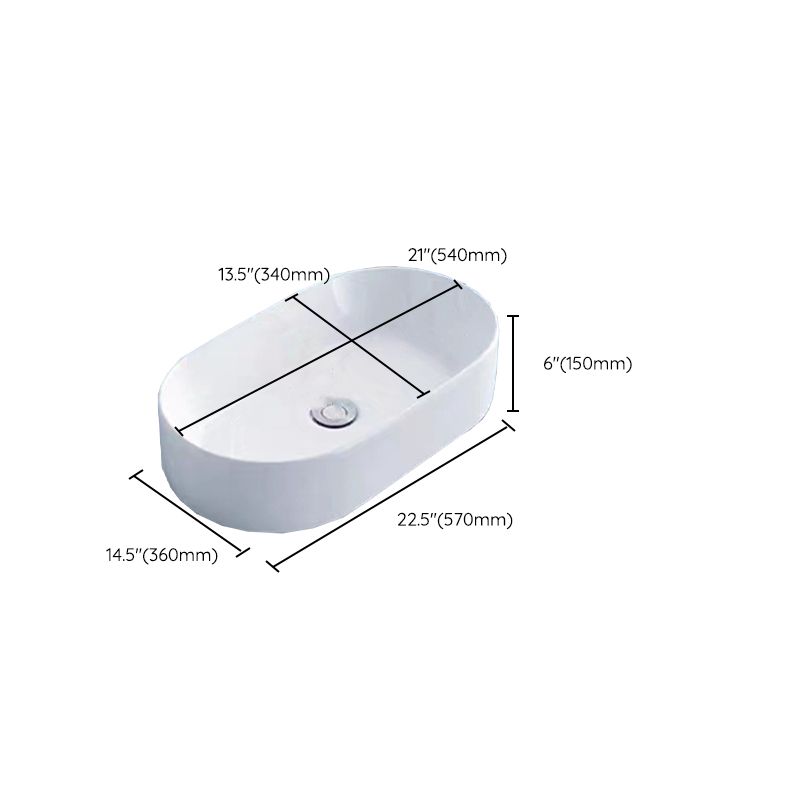 Modern Vessel Bathroom Sink Porcelain White Wash Stand for Bathroom