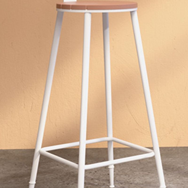 Metal Indoor/ Outdoor Counter Stools Modern Round Armless Bar Stool