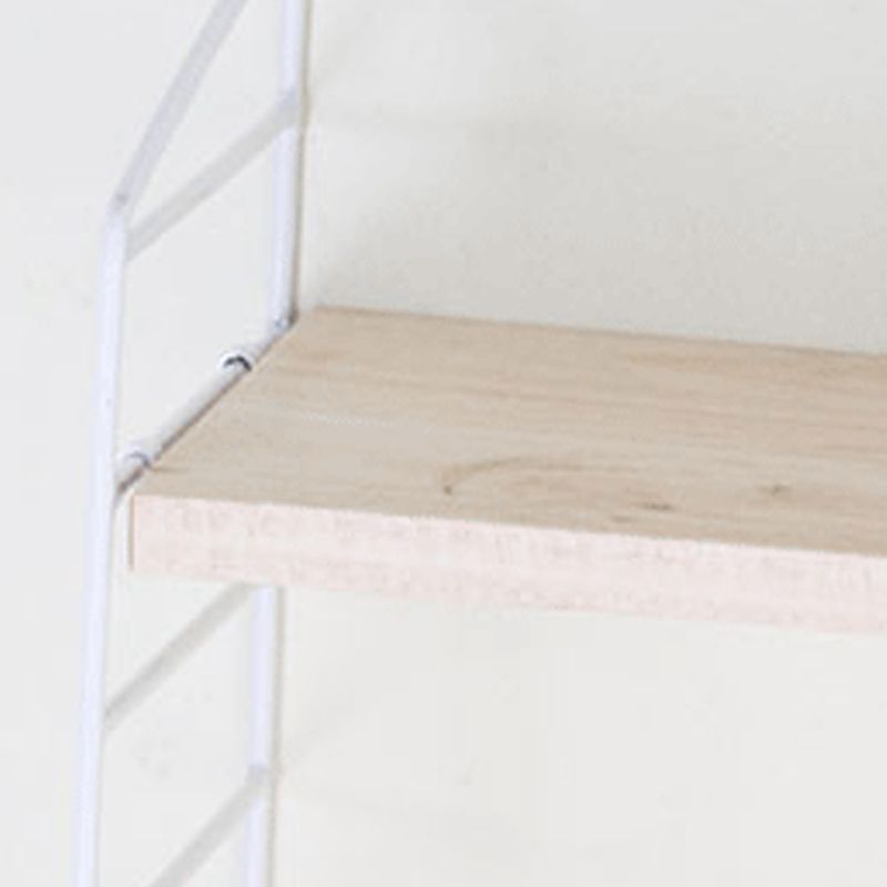 Modern Wall Mounted Bookcase with Solid Wood Rectangular Shelves