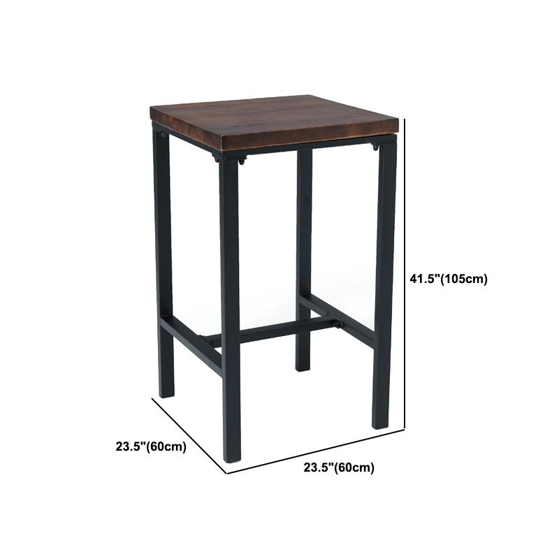 Industrial 1/2/3/5 Pieces Solid Wood Bar Table Set Square Bistro Set