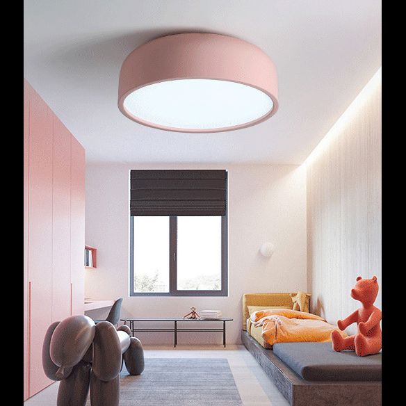 1 Head Macaron Ceiling Light Iron Material Acrylic White Light Living Room Flush Mount Lighting