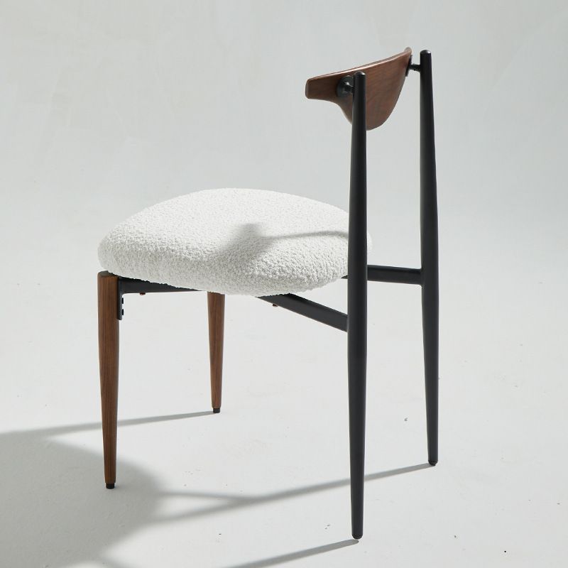Industrial Style Armless Dining Chairs Solid Wood Open Back Chairs for Bedroom