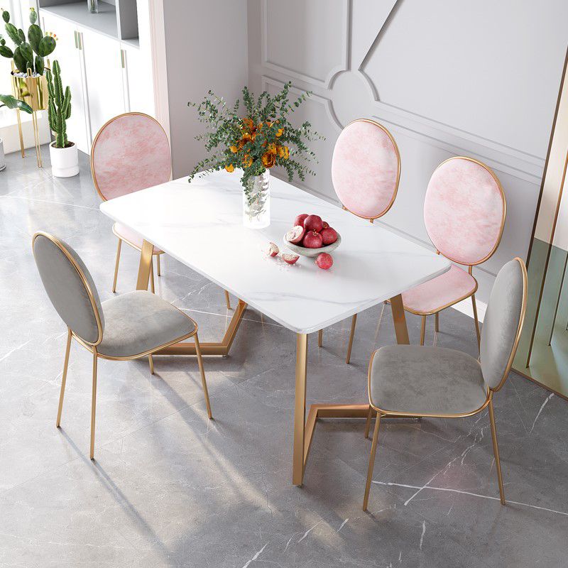 Traditional Luxury Stone Furniture Rectangle Double Pedestal Dining Site Table