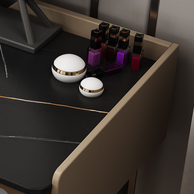 3-Drawer Modern Stone Vanity Makeup Dressing Table with Stool