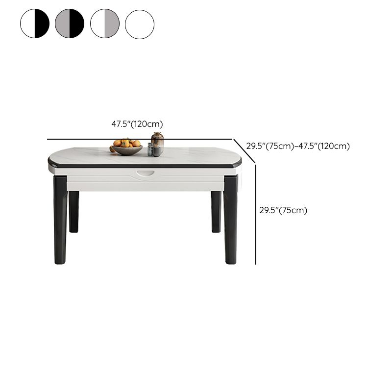 Modern Extendable Round Dining Table with Double Drop Leaf for Dining Room