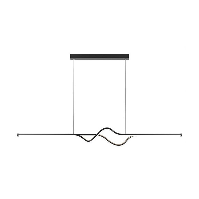 Linear Ceiling Pendant Minimalist Mental 1 Light Hanging Lamp