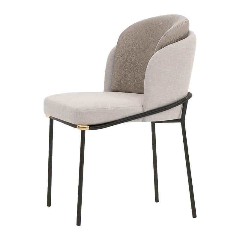 Contemporary Dining Chair Dining Armless Side Chairs with Metal Legs