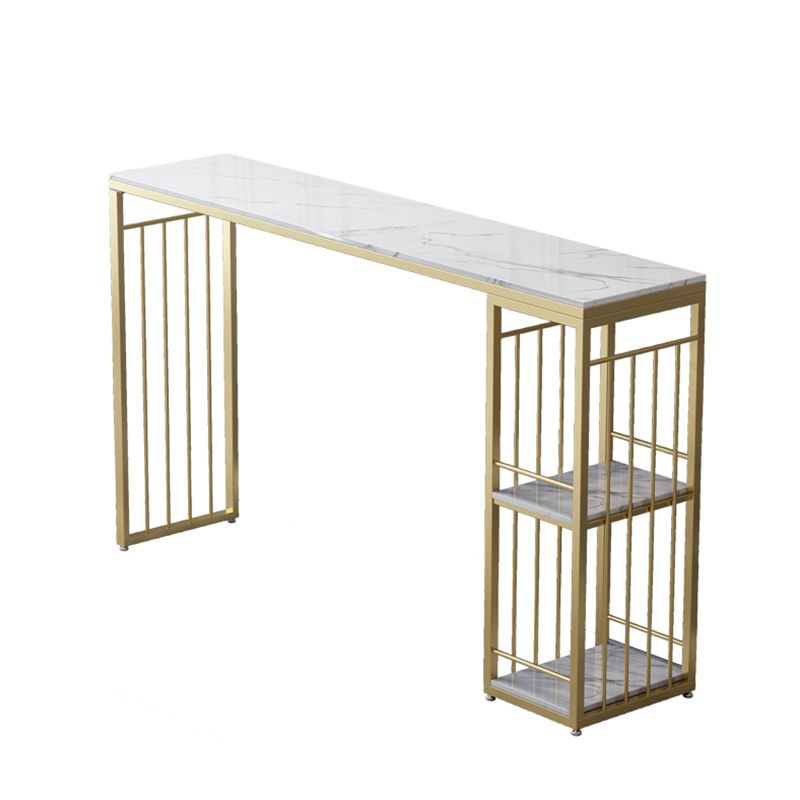 Glam Rectangle White Counter Height Set 1/2/3 Pieces Marble Pub Dining Set