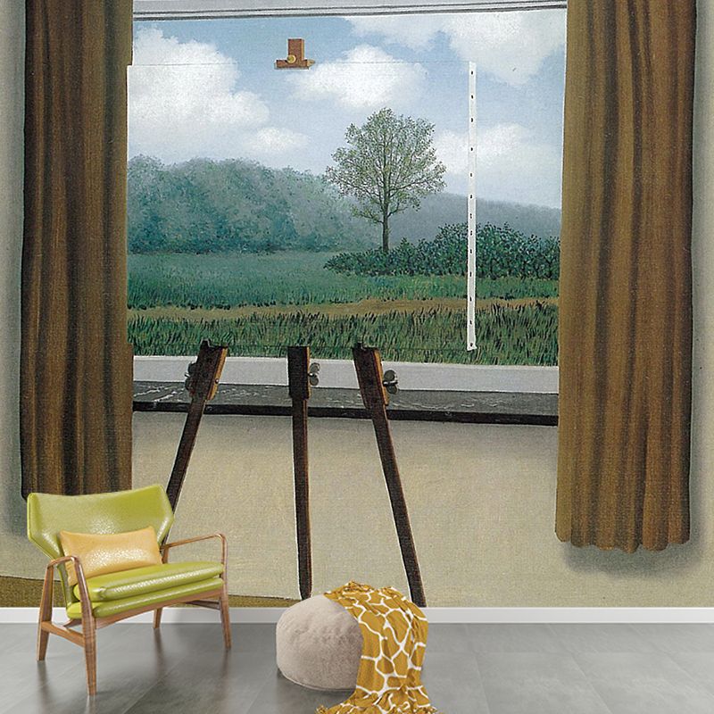 Surreal the Human Condition Mural Decal Yellow-Green Artwork Wall Covering for Bedroom