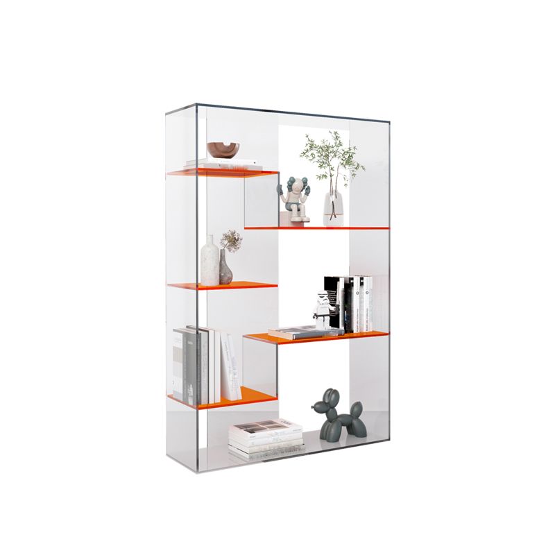 Contemporary Open Back Vertical Bookshelf Geometric Acrylic Bookshelf