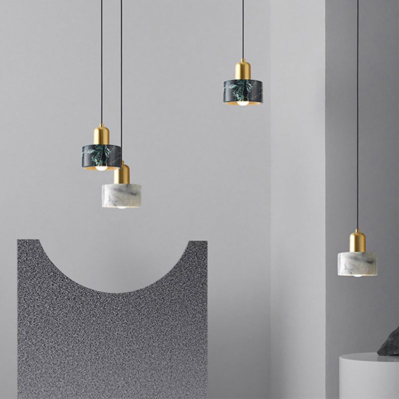Nordische moderne zylindrische Form Pendellicht Licht Marmor kleines Suspension Licht für Wohnzimmer
