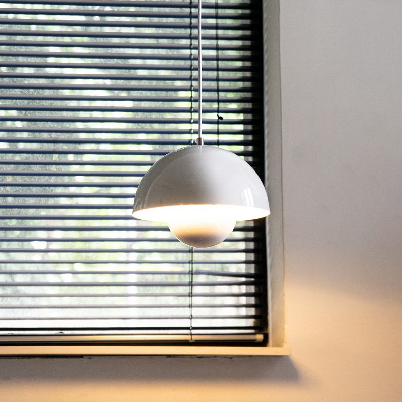 1 Light Metal Suspension Pendant Modern Semi Spheres Dining Room Hanging Light Fixtures