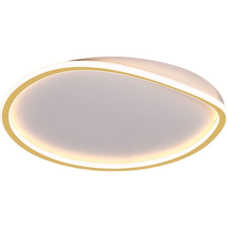 Black-White Geometric Ceiling Mount Light Fixture Modern LED Metal Flush Ceiling Light