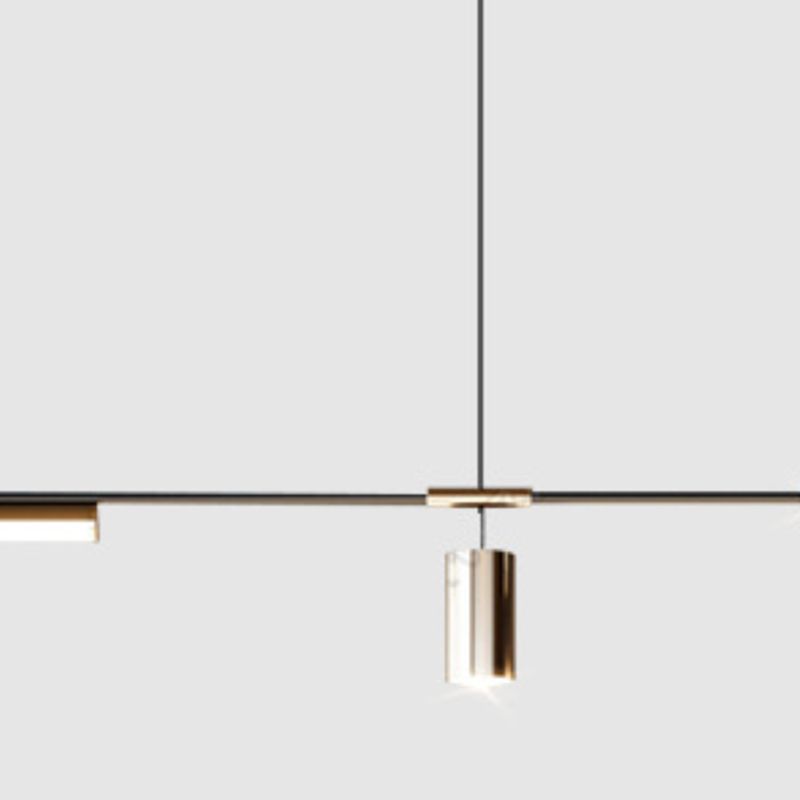 3/6-Light Black Kitchen Island Lighting Modernism Metal Ceiling Light