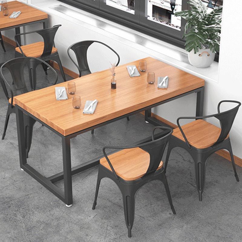 1/5 Pieces Dining Set Industrial Solid Wood Dining Table Set for Home Use